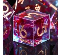 SIQUK 7 Pezzi Set Dadi D&D Dadi da Gioco Poliedrici 7-Die DND Dice D4 D6 D8 D10 D12 D20 D% per DND RPG MTG Dungeon and Dragons (Blu & Rosso, Rame)