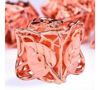 SIQUK 7 Pezzi Set di Dadi Metallo, Dadi DND Dadi Poliedrici Cavi D4/D6/D8/D10/D12/D20/D% per Dungeons and Dragons DND RPG(Rame Antico)