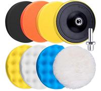 SIQUK 9 Pezzi Tamponi per Lucidatura Auto con Adattatore Tamponi Lucidatura per Trapano