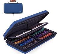 SIQUK Custodia organizer per dadi con vassoio rimovibile con manico per dungeons & drons e altri giochi di ruolo da tavolo, può contenere fino a 8 set di dadi, Blu puro., moderno