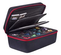 SIQUK Custodia per Dadi, Scatola per Dadi DND di Grande Capacità e Doppio Vassoio a Fessura Rimovibile per 30 Set di Dadi DND, Supporto per Organizer per Dadi con Maniglia per Dungeons&Dragons, Rossa
