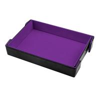 SIQUK Rettangolo Tavola per Dadi Vassoio per Dadi Magnetico PU e Velluto Tavola Dadi Pieghevole Dice Tray per DND RPG, Viola