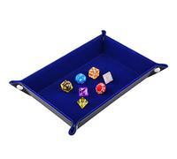 SIQUK Tavola per Dad Rettangolo Pieghevole in Pelle PU e fondello in Velluto Blu Scuro Supporto per Dungeons And Dragons Gioco a Dadi Dadi Rpg e Altri Giochi da Tavolo