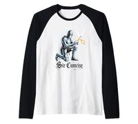 Sir Cumcise Funny Offensive Knight Meme Adult Humor Maglia con Maniche Raglan