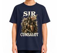 Sir Cumsalot - Maglietta per bambini con cavalieri crociati medievali | Sarcasmo Cavaliere Templare Crociata Spada Scudo Festa Abiti JGA Parodia Casco Armatura Guerriero Umorismo