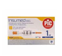 SIRINGA PER INSULINA PIC INSUMED 1 ML 100 UI AGO GAUGE 30 LUNGHEZZA 8 MM SENZA SPAZIO MORTO 3 SACCHETTI DA 10 PEZZI
