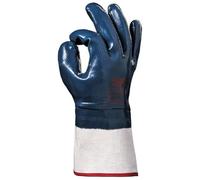 Sir Safety System Mirò Extra Guanto da Lavoro Protezione Chimica e Meccanica, Rivestimento in Gomma Nitrilica NBR, EN ISO 374-1:2016 Tipo B, EN 388:2016+A1:2018 4X32B, 10, Blu, Confezione da 12 paia