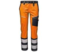 Sir Safety System Mistral Stretch - Pantaloni da Lavoro Alta visibilità EN ISO 20471 Classe 2, Tessuto Stretch 245 g/m2, Bande Riflettenti 8 cm, Comfort Professionale, Hi Vis Arancia/Grigio, 62