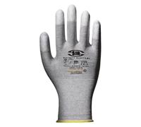 Sir Safety System Nikel Guanti Tessili Spalmati, Poliammide e Fibra di Carbonio 13 G, Spalmatura in Poliuretano su Dita, EN 388:2016+A1:2018 1121X, 8, Grigio, Confezione da 12 paia