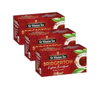 Sir Winston Tea, English Breakfast, 75 Filtri (3 Confezioni da 25 Filtri), Bridgerton, Gusto Corposo e Aromatico, Senza Lattosio, Glutine e Allergeni, Vegan
