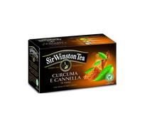 Sir Winston Tea® | Tè Nero Curcuma e Cannella | Black Tea Curcuma, Cannella con Aroma di Miele & Limone - 20 Bustine di Tè (35 Gr)