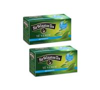 Sir Winston Tea® | Tè Verde Antiossidante Deteinato Senza Solventi Chimici Organici - 2 x 20 Bustine di Tè (70 Gr)