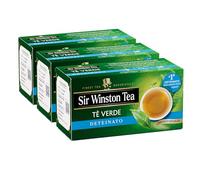 Sir Winston Tea, Tè Verde Deteinato, 60 Filtri (3 Confezioni da 20 Filtri), Gusto Ricco, Ideale in Ogni Momento, Senza Lattosio, Glutine e Allergeni, Vegan