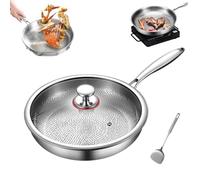 Siraat - Padella antiaderente in puro titanio, resistente ai graffi, senza PTFE e PFOA, riscaldamento rapido, sicura per tutti i piani cottura, essenziale per una cucina sana