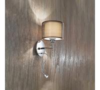 Applique In Metallo Moderna Sirco Hotel Cromo Marrone 1 Luce E27 Con Led