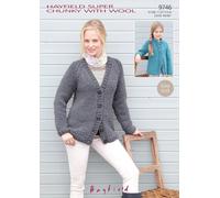 Sirdar Maglia Motivo - Hayfield Super Grosso con Lana, Raglàn Cardigan 9746