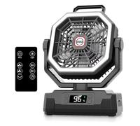 Sireck Ventilatore da campeggio da 40000 mAh, ventilatore personale portatile alimentato a batteria da 25,4 cm, con telecomando, lanterna LED, 5 velocità, timer, display digitale, ventilatore da