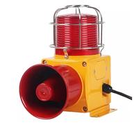 Siren di Allarme Sonora e Luminosa Industriale con Rete Anticollisione, Allarme di Sicurezza Stroboscopico di Emergenza da 105dB, Luce Siren a LED Impermeabile for Fabbriche, Magazzini