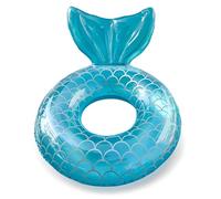 Sirena a forma di cuore, anello gonfiabile per bambini, adulti, sirena, blu, 110 cm