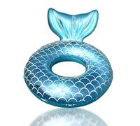 Sirena a forma di cuore, anello gonfiabile per bambini, adulti, sirena, blu, 70 cm