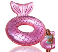 Sirena a forma di cuore, anello gonfiabile per bambini, adulti, sirena, rosa, 90 cm
