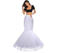 Sirena Abiti da Sposa Sottogonna Coda di Pesce Sottogonna Crinolina Cerchi Sottogonna da Sposa Sottovesti e Sottogonna Mermaid Fishtail Wedding Petticoat Sottogonne da Donna Gonne da Donna(Bianco,42)
