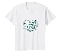 Sirena al Cuore Stravagante Amante dell'Oceano Spiaggia Estate Maglietta, Bambini, Bianco, 12 Anni