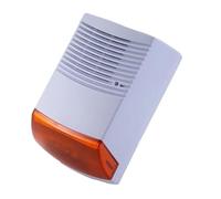 Sirena Autoalimentata 128dB con Lampeggiante 12V Professionale per Sistemi Antifurto Esterni, Scocca in ABS Anti-UV, Suono Potente e Luce Stroboscopica 5W