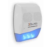 Sirena autoalimentata da esterno a 2 trombe con lampeggiatore LED arancione e...