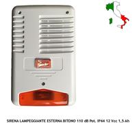 SIRENA AUTOPROTETTA ESTERNA LAMPEGGIANTE LED STATO IMPIANTO ANTIFURTO 12 V