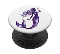 Sirena Carina Colorata Arte Astratta Viola Sir PopSockets PopGrip Adesivo
