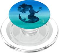 Sirena Carino Sirena E Cuore Su Sfondo Blu PopSockets PopGrip per MagSafe