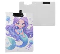Sirena con cartella per capelli viola Appunti con doppia clip portapenne con copertina rigida Appunti Folio legante Appaltatore medico