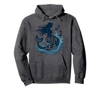Sirena del Mare: Incantevole Melodia della Sirena Felpa con Cappuccio, Unisex per Adulti, Grigio Scuro, L