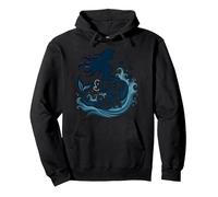 Sirena del Mare: Incantevole Melodia della Sirena Felpa con Cappuccio, Unisex per Adulti, Nero, L