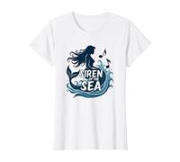 Sirena del Mare: Incantevole Melodia della Sirena Maglietta, Donna, Bianco, L