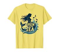 Sirena del Mare: Incantevole Melodia della Sirena Maglietta, Uomo, Limone, L
