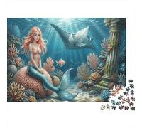 Sirena della barriera corallinaPuzzle Premium 1000 Pezzi Cartone Qualità Superiore Atlantide Antistress Adulti, Intrattenimento Familiare, Regalo Natale Compleanno 70x50cm/1000pcs