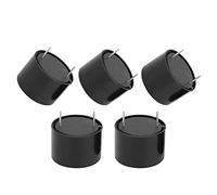 Sirena di Allarme Buzzer Elettronico 5pcs, Piezo Attivo Dc 3-24v Suono Continuo Nero ABS Custodia Beeper Hs-2316 Beep Piezo Buzzers
