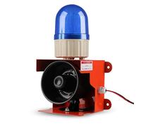 Sirena di allarme industriale con suono e luce, torre di segnalazione acustica di sicurezza da 120 dB, luce stroboscopica a LED for fabbriche, terminali, allarme di sicurezza for la casa(Blue,24V)