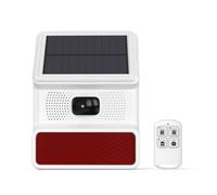 Sirena intelligente wireless da esterno con pannello solare Wifi rilevatore di movimento, allarme forte e stroboscopio lampeggiante, controllo app, facile da installare, sirena wireless, deterrente