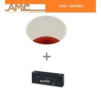 SIRENA ISIDE 140 +BATTERIA AUTOALIMENTATA UNIVERSALE POLICARBONATO AMC