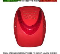 SIRENA LAMPEGGIANTE ESTERNA ROSSA SEGNALAZIONE INCENDIO ALLARME ALIMENT 24 VCC