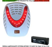 Sirena Lampeggiante Led Antifurto Esterno Con Batteria 12 V 2 Ah 105 dB Allarme