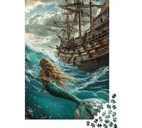 Sirena Misteriosa Stile Oceano Puzzle 1000 Pezzi Puzzle per Adulti Carta Gioco di Puzzle 1000 Pezzi Relax Decorazione Regalo 52x38cm/1000pcs