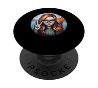 Sirena pacifica con occhiali Fantasy Art PopSockets PopGrip Adesivo