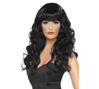 Sirena Parrucca da Donna Lunghi Ricci Halloween Adulti Costume con Frangia