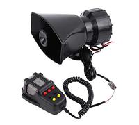 Sirena per auto 7 suoni - Altoparlante universale per polizia, ambulanza, vigili del fuoco e veicoli pionieri, nero, classico