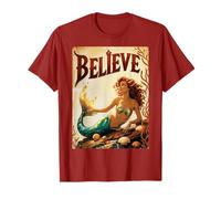 Sirena retrò Vintage Crede nell'arte della Fantasia Nautica Maglietta