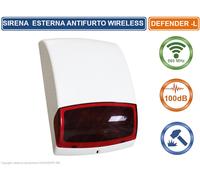 SIRENA SEGNALATORE OTTICO ACUSTICO WIRELESS 868 MHZ 100 DB PER ANTIFURTO ALLARME